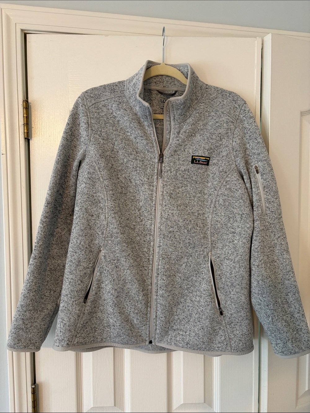 L.L. Bean Sweater Fleece Gray Heather Full-Zip Jacket